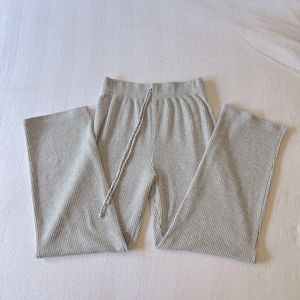 Caution To The Wind Gray/Blue And White Ribbed Lounge Pants Size S